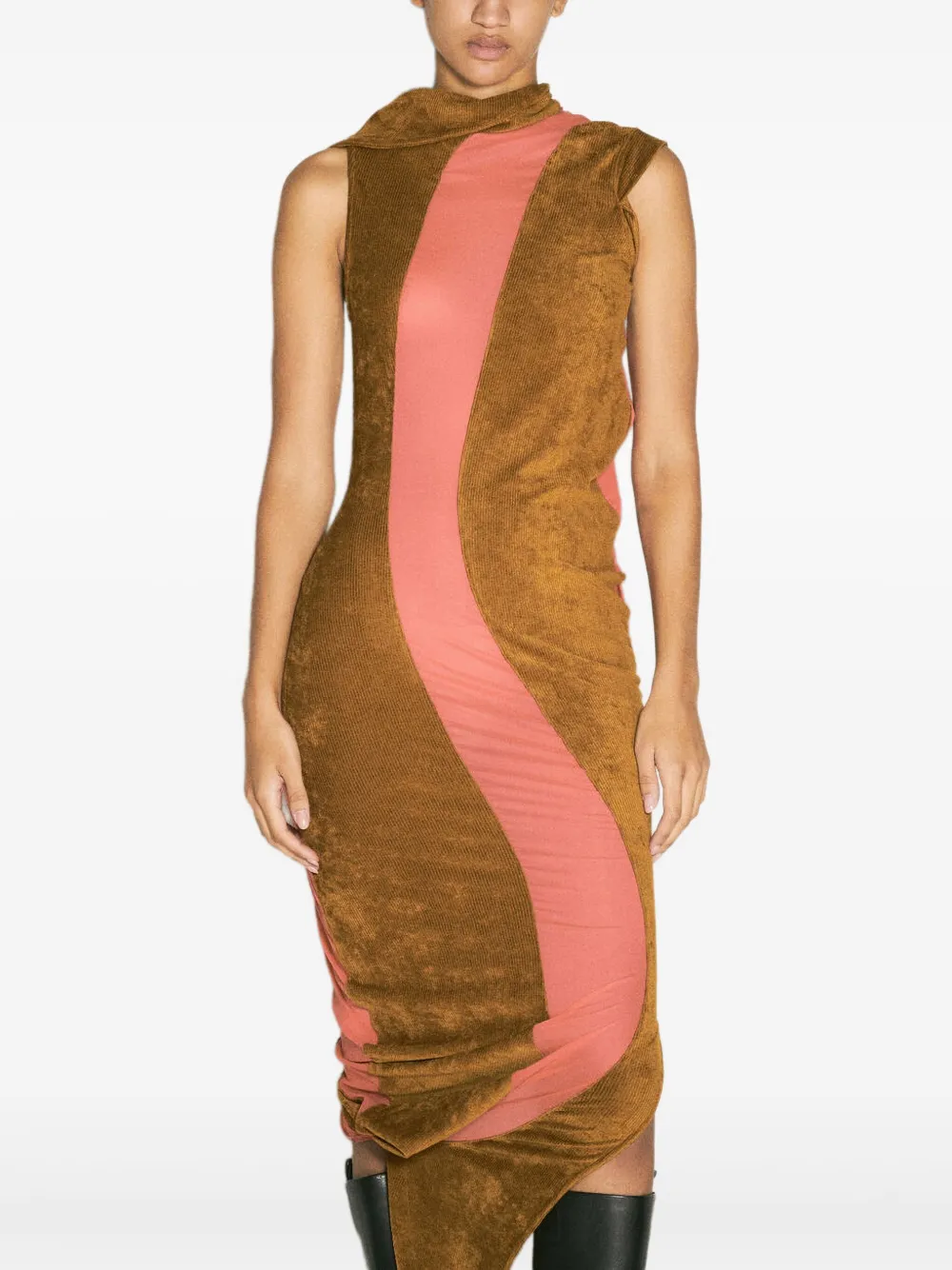 Kiko Kostadinov Pendle Stretch Dress In 褐色