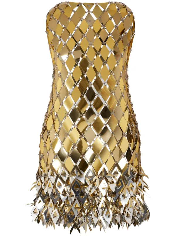 Rabanne tassel-embellished Mini Dress Gold FARFETCH