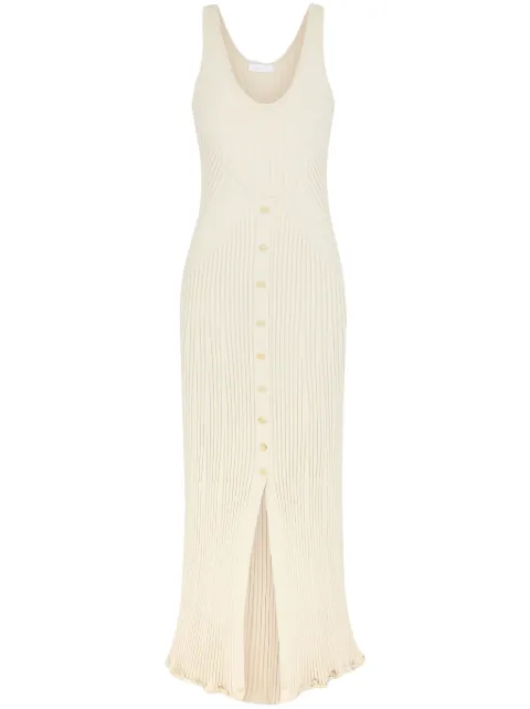 Rabanne vestido largo tejido de canalé