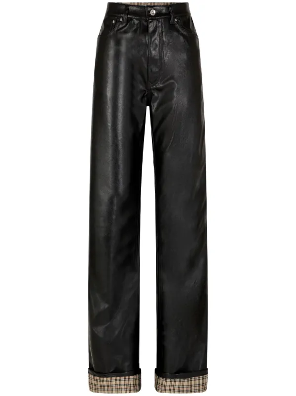 Rabanne Faux-leather Flared Trousers in Black