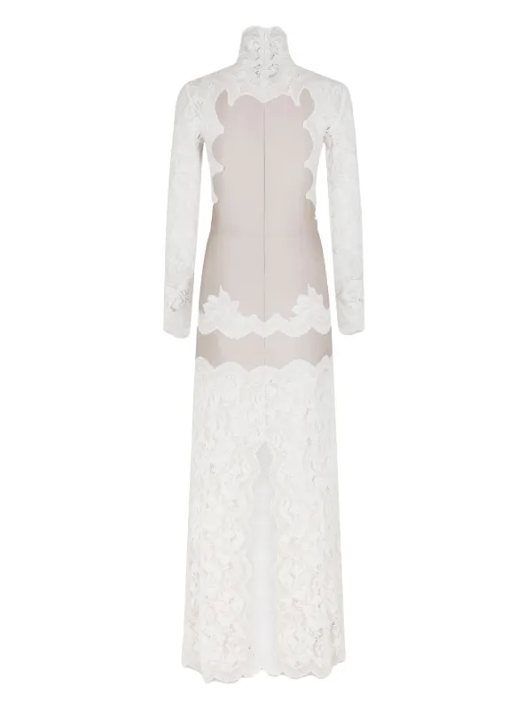 オールインワン・サロペット Rabanne Long Lace And Jersey Maxi Dress rabanne Long Dress in Lace and Jersey | Shopbop