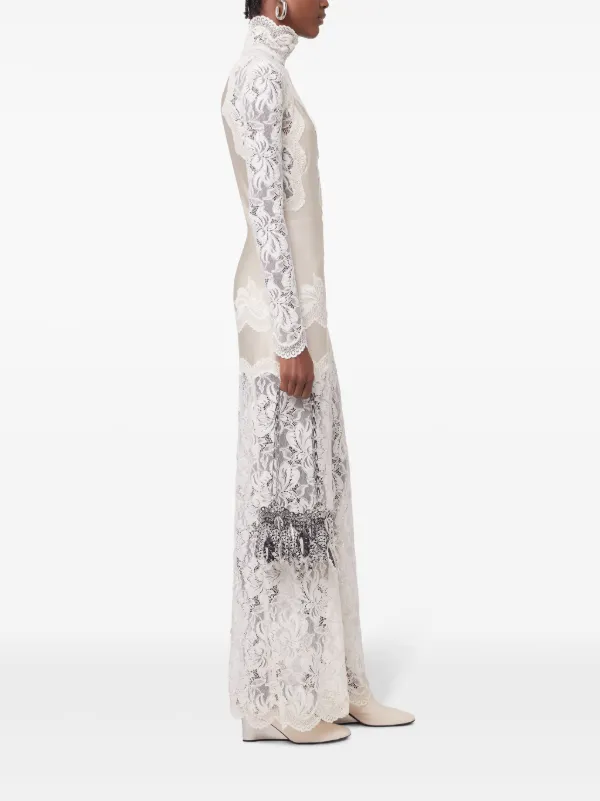 Rabanne Lace Jersey Maxi Dress | White | FARFETCH