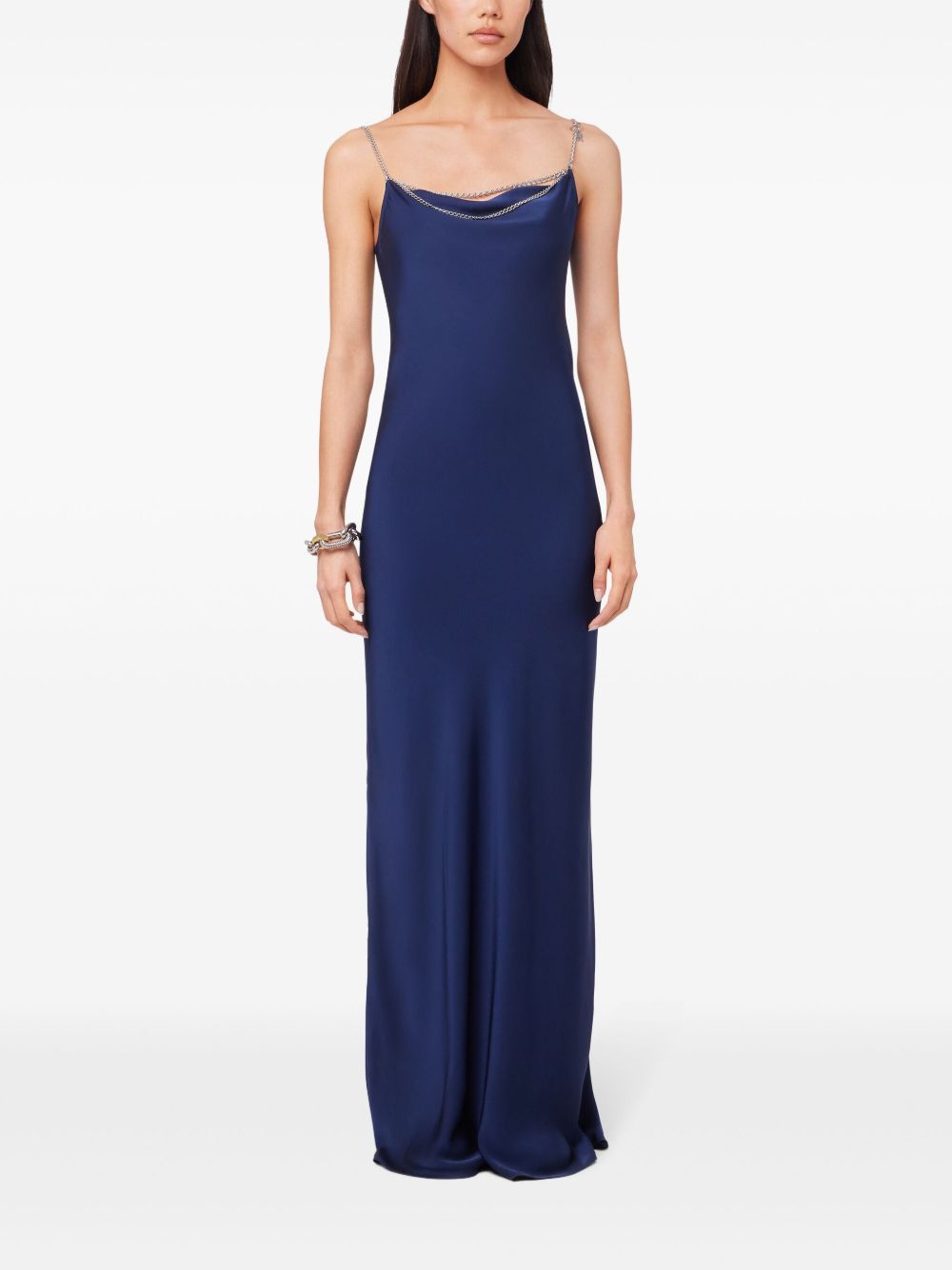 Rabanne Maxi-jurk met kettingbandjes - Blauw