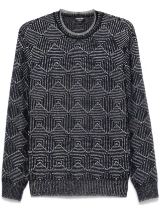 Giorgio Armani Jacquard Cashmere Sweater | Blue | FARFETCH