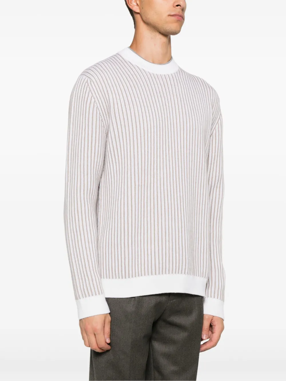 Zegna Gestreepte trui Beige