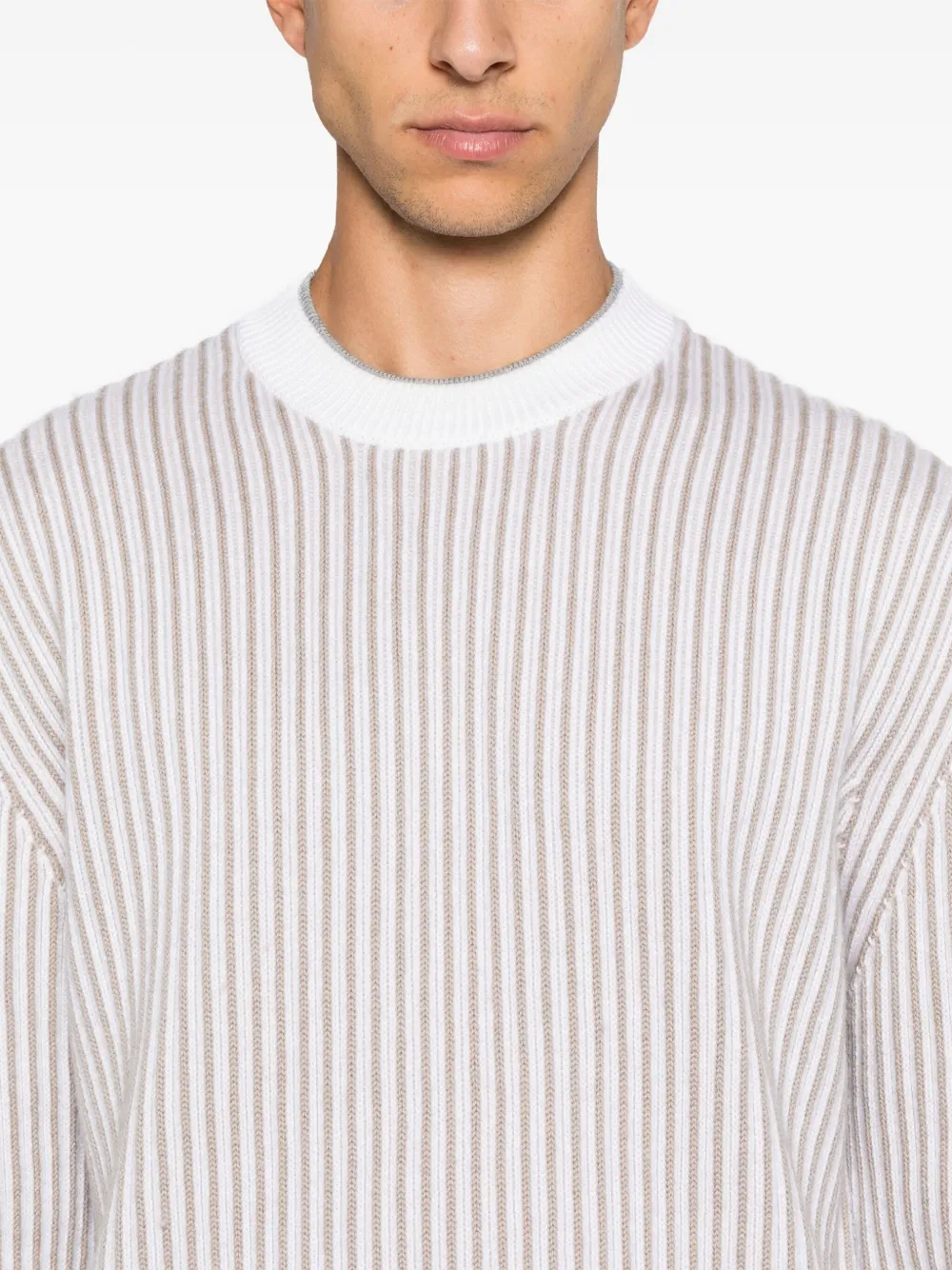 Zegna Gestreepte trui Beige
