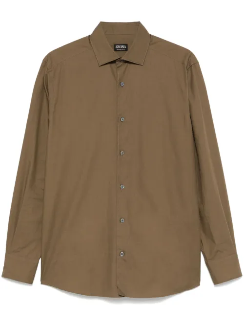 Zegna chemise en coton - Marron - Zegna - Modalova
