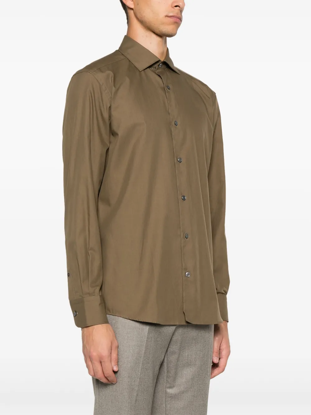 Zegna Katoenen overhemd Bruin