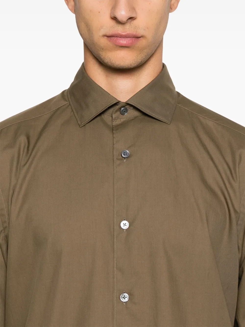 Zegna Katoenen overhemd Bruin