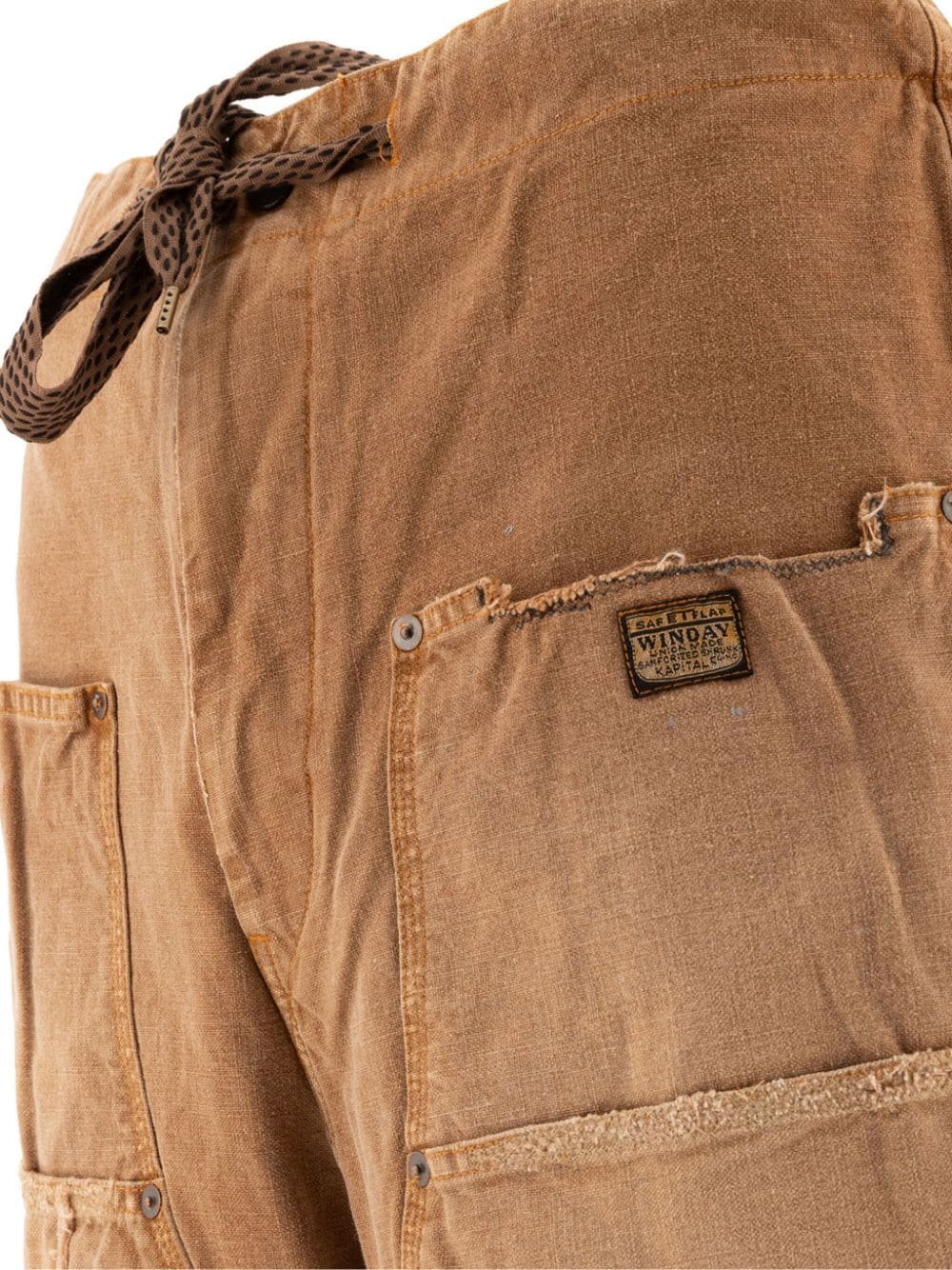 Shop Kapital Ripped-detailing Bermuda Shorts In Brown