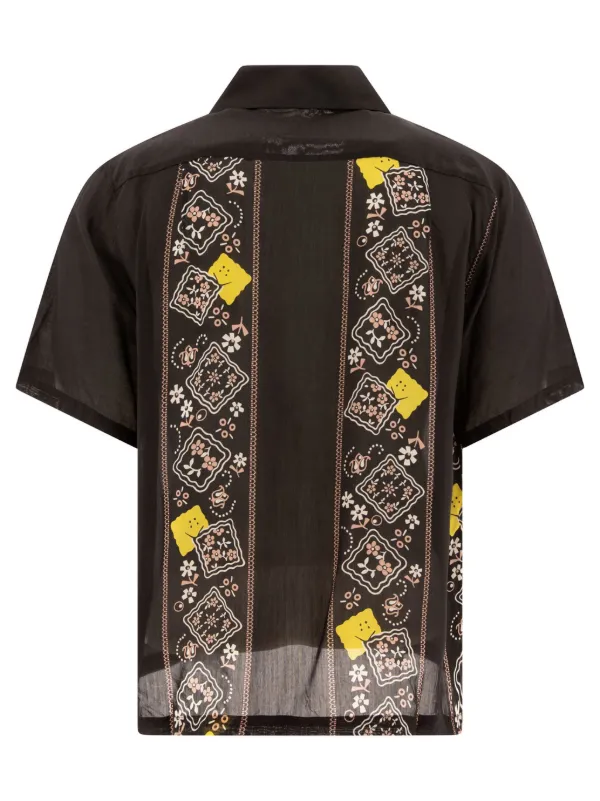 KAPITAL floral-pattern Detailing Shirt | Black | FARFETCH