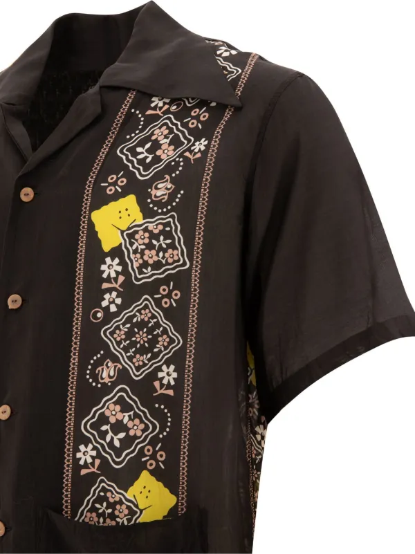 KAPITAL floral-pattern Detailing Shirt | Black | FARFETCH