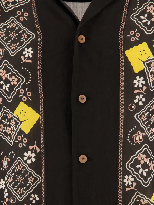 KAPITAL floral-pattern Detailing Shirt | Black | FARFETCH