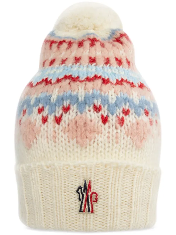 Moncler Grenoble Fair Isle Intarsia Beanie White FARFETCH PH