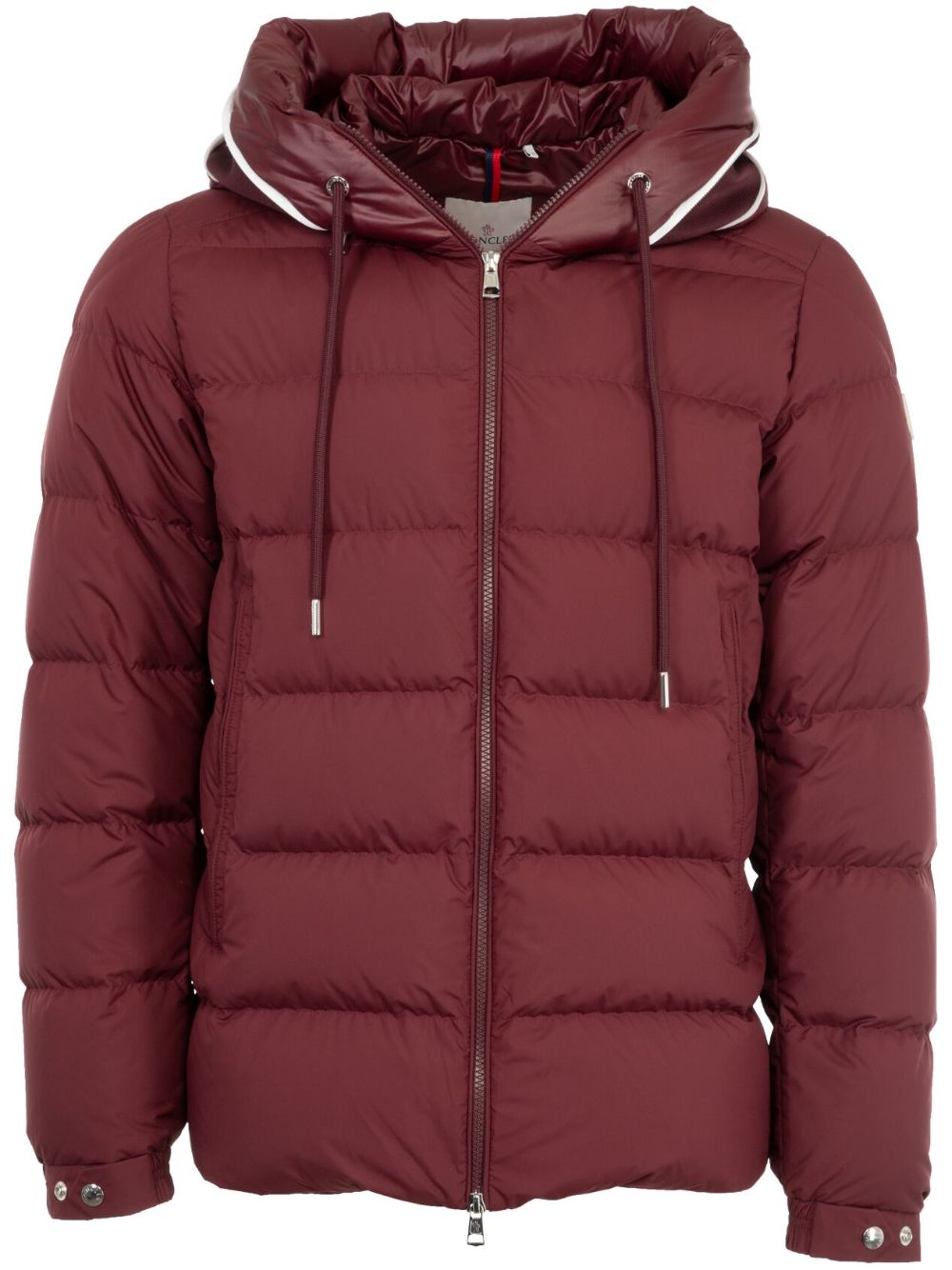 Moncler logo patch puffer jacket on sale