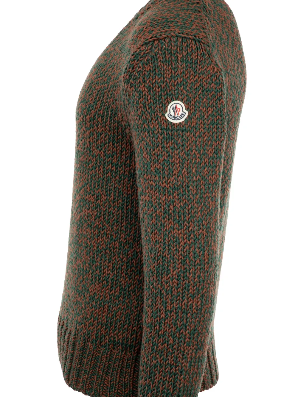 Moncler Mélange Wool Jumper In Brown