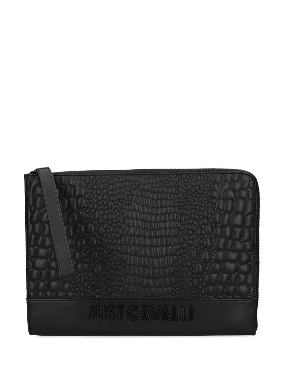 Just Cavalli logo-lettering laptop bag - Black