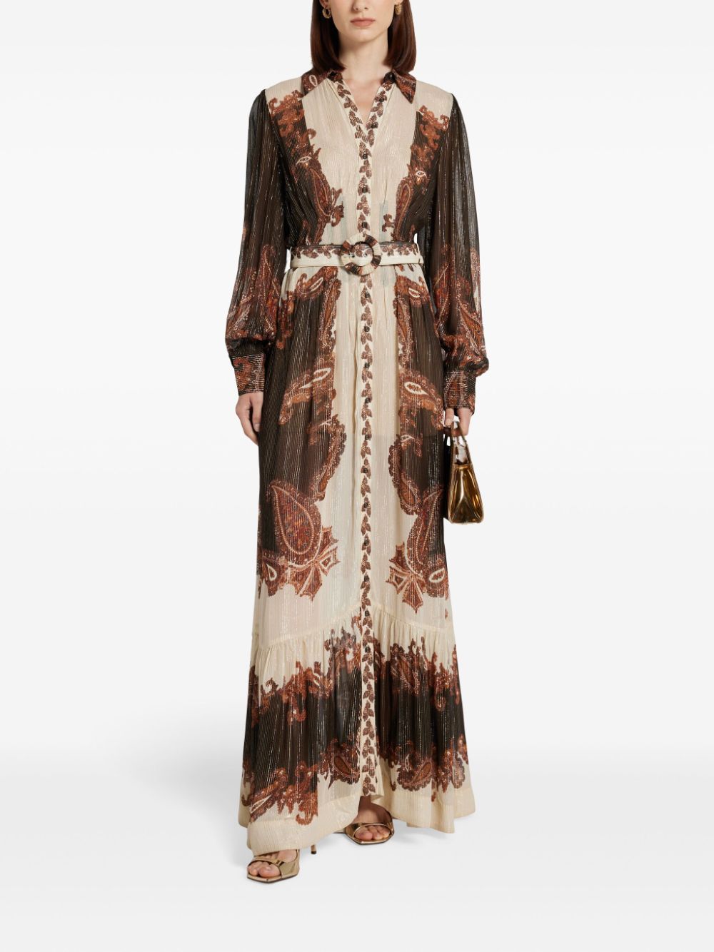 Hemant And Nandita paisley-print maxi dress - Bruin