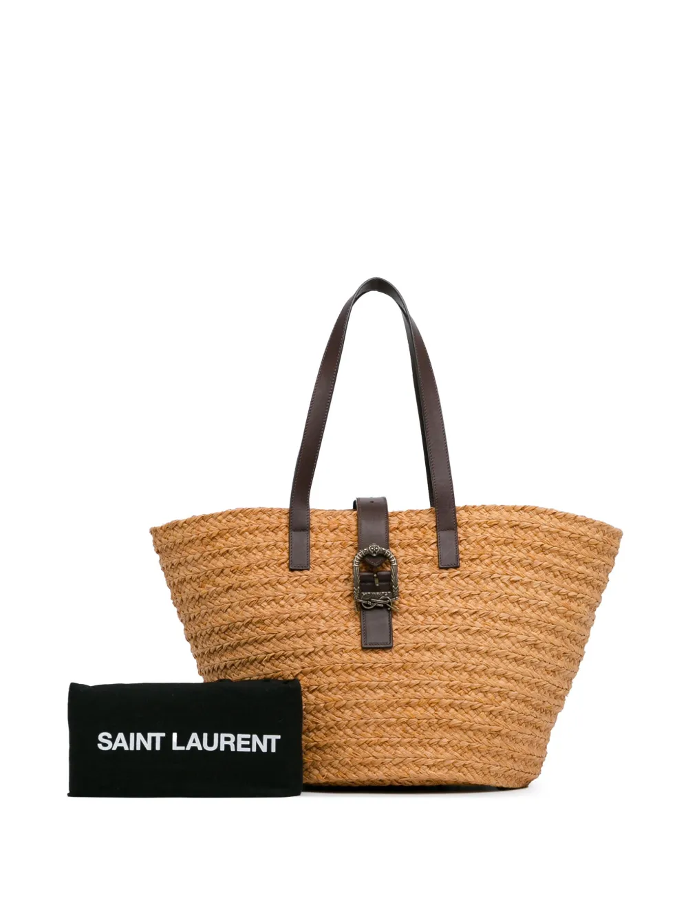 Cheap Saint Laurent Pre-Owned 2020 Medium Raffia Celtic Buckle Panier tote bag WOMEN