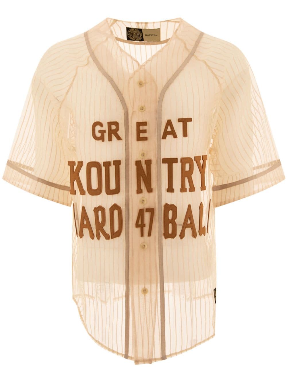 Shop Kapital Transparent Baseball Shirt In Neutrals