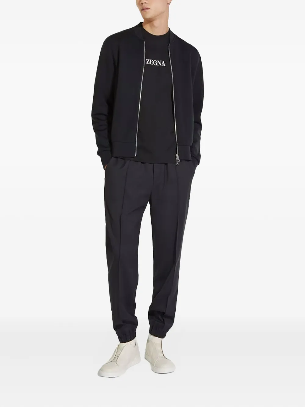Zegna elasticated-waistband track pants - Zwart