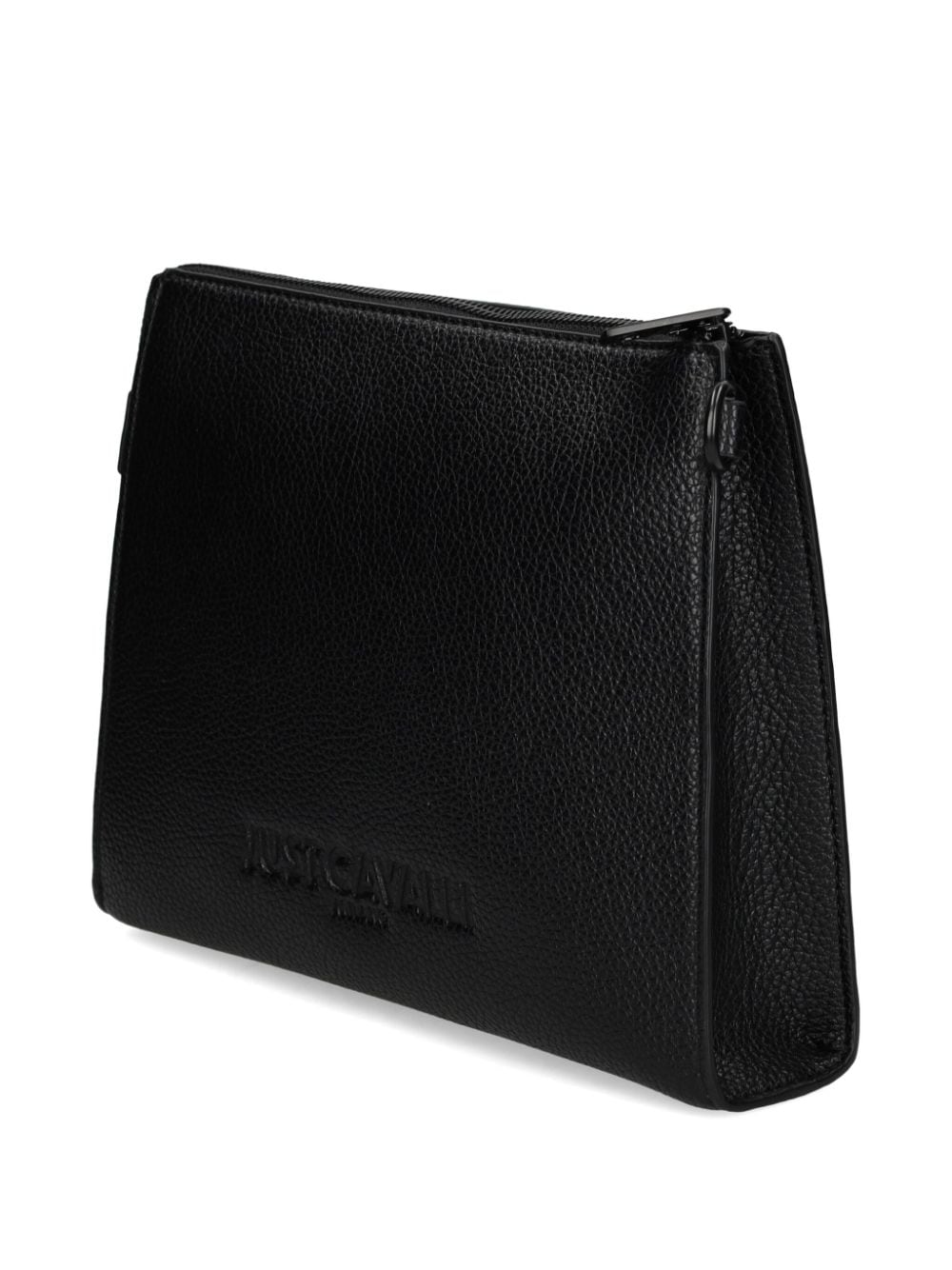 Just Cavalli Clutch met logoplakkaat - Zwart