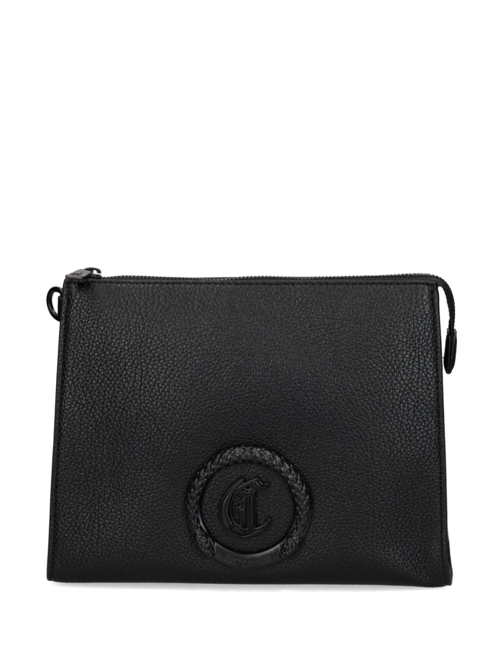 logo-plaque clutch bag