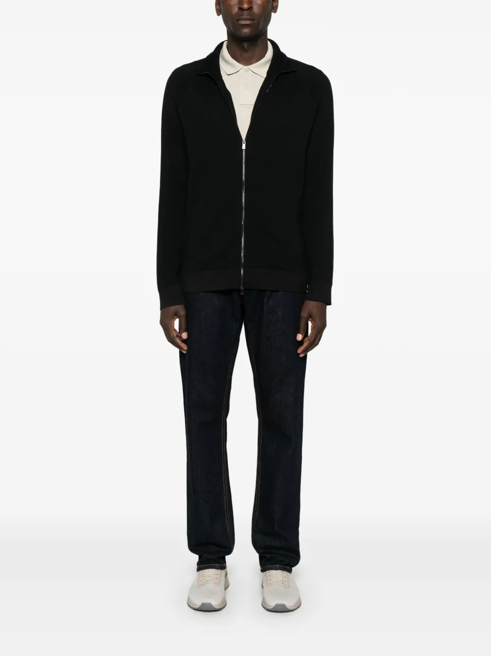 BOSS Vest met rits - Zwart