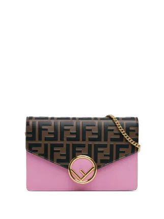 Fendi Pre Owned 2010 2024 F Is Fendi Zucca Wallet On Chain Crossbody Bag Pink FARFETCH IE