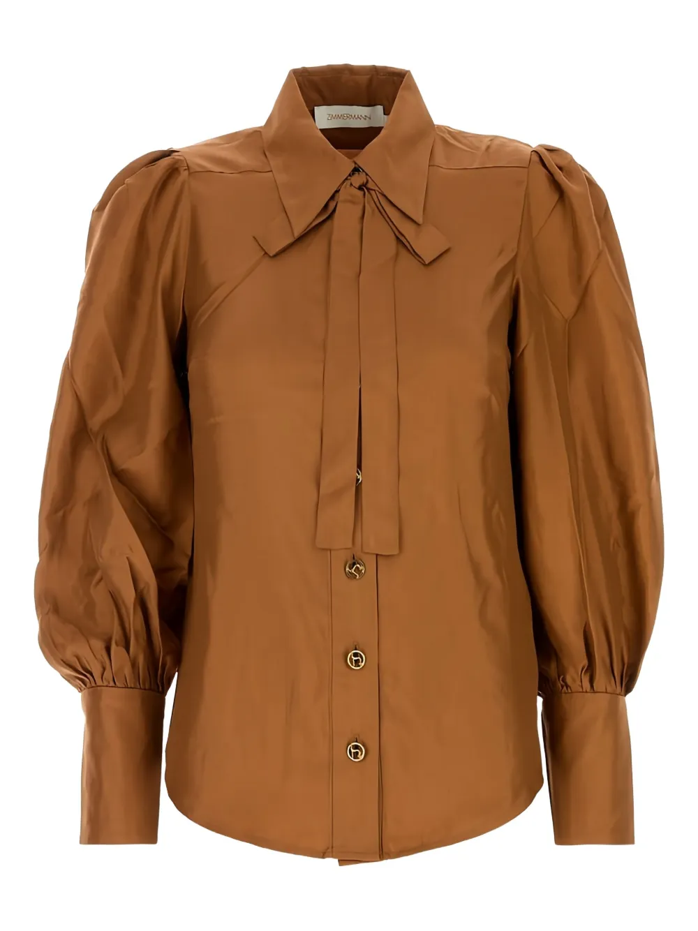 ZIMMERMANN balloon-sleeve button-front shirt | Brown | Image 1