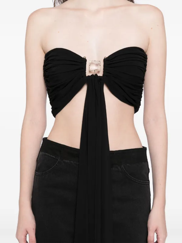 Christopher Esber Bezel Quartz Draped Top | Black | FARFETCH