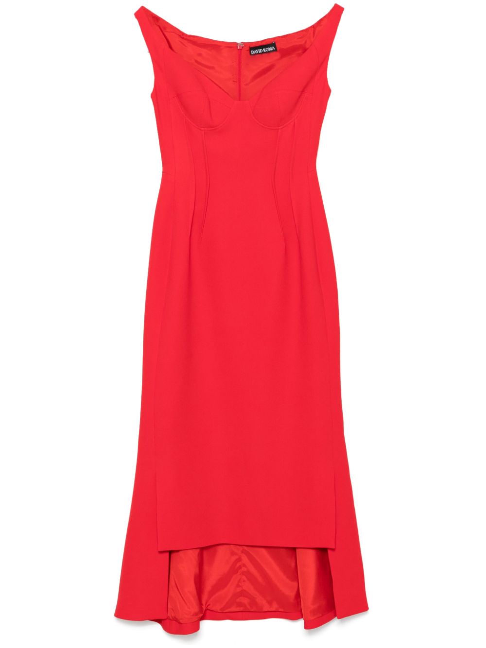 David Koma double-dart off-shoulder midi dress - Red