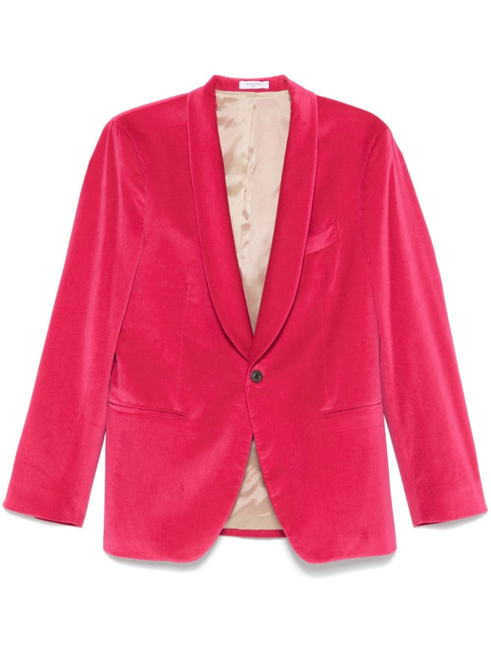 Shop Boglioli Velvet Blazer In 粉色