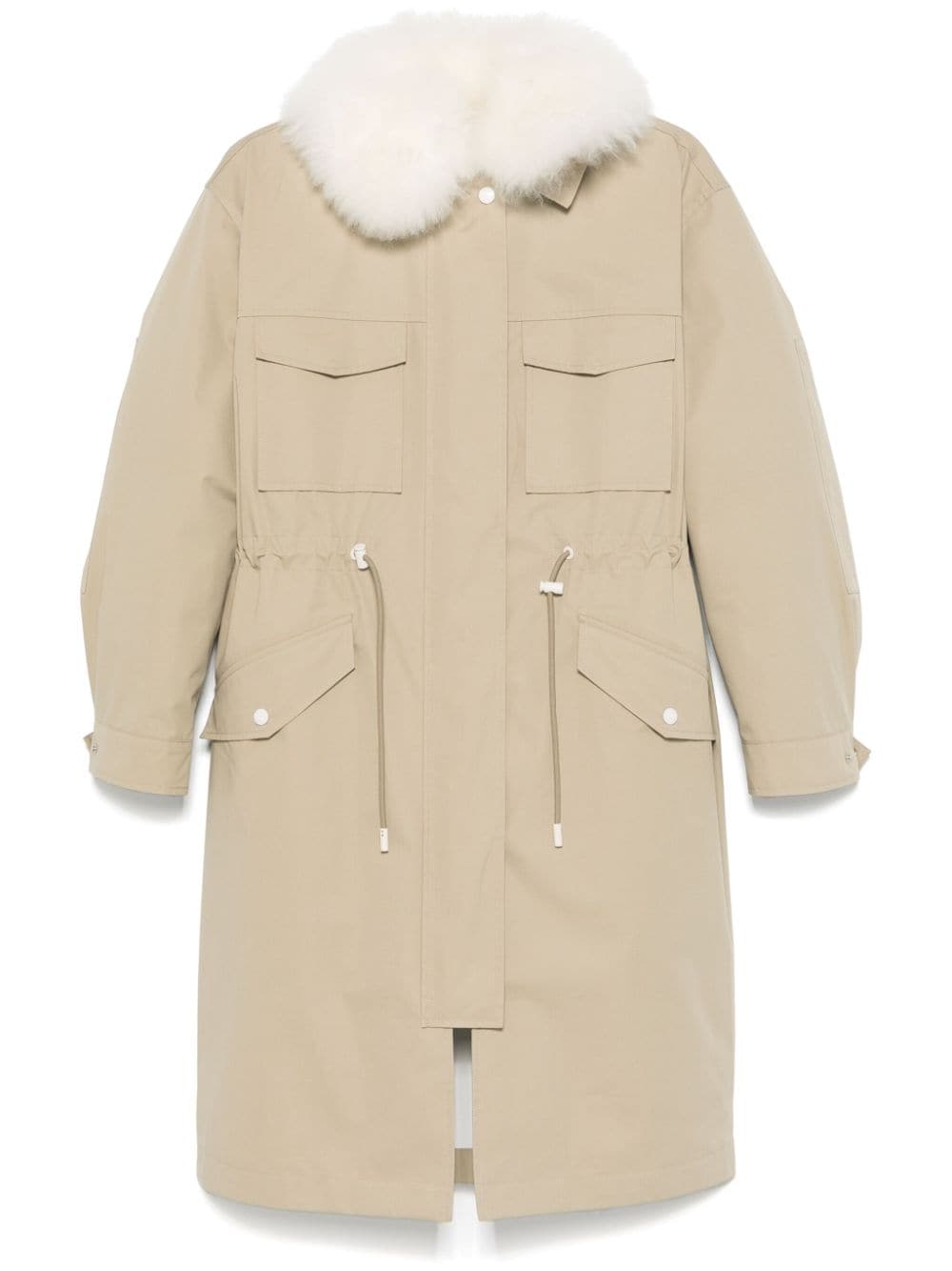 Yves Salomon Fur-detailed Parka In Neutral