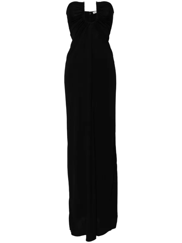 Christopher Esber Arced Palm Strapless Dress in Black