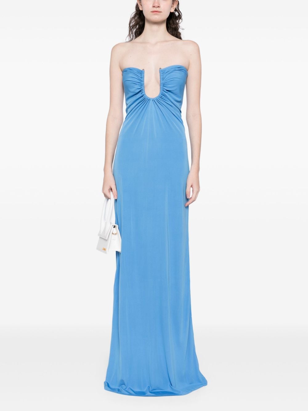 Christopher Esber Strapless jurk met gewelfde palm - Blauw