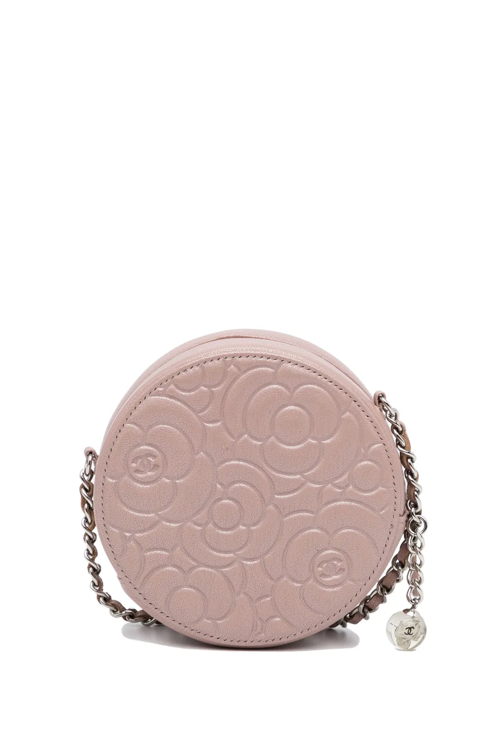 CHANEL Pre-Owned 2019 Goatskin Camellia Round Clutch With Chain crossbody bag | Pre-Owned | Image 2