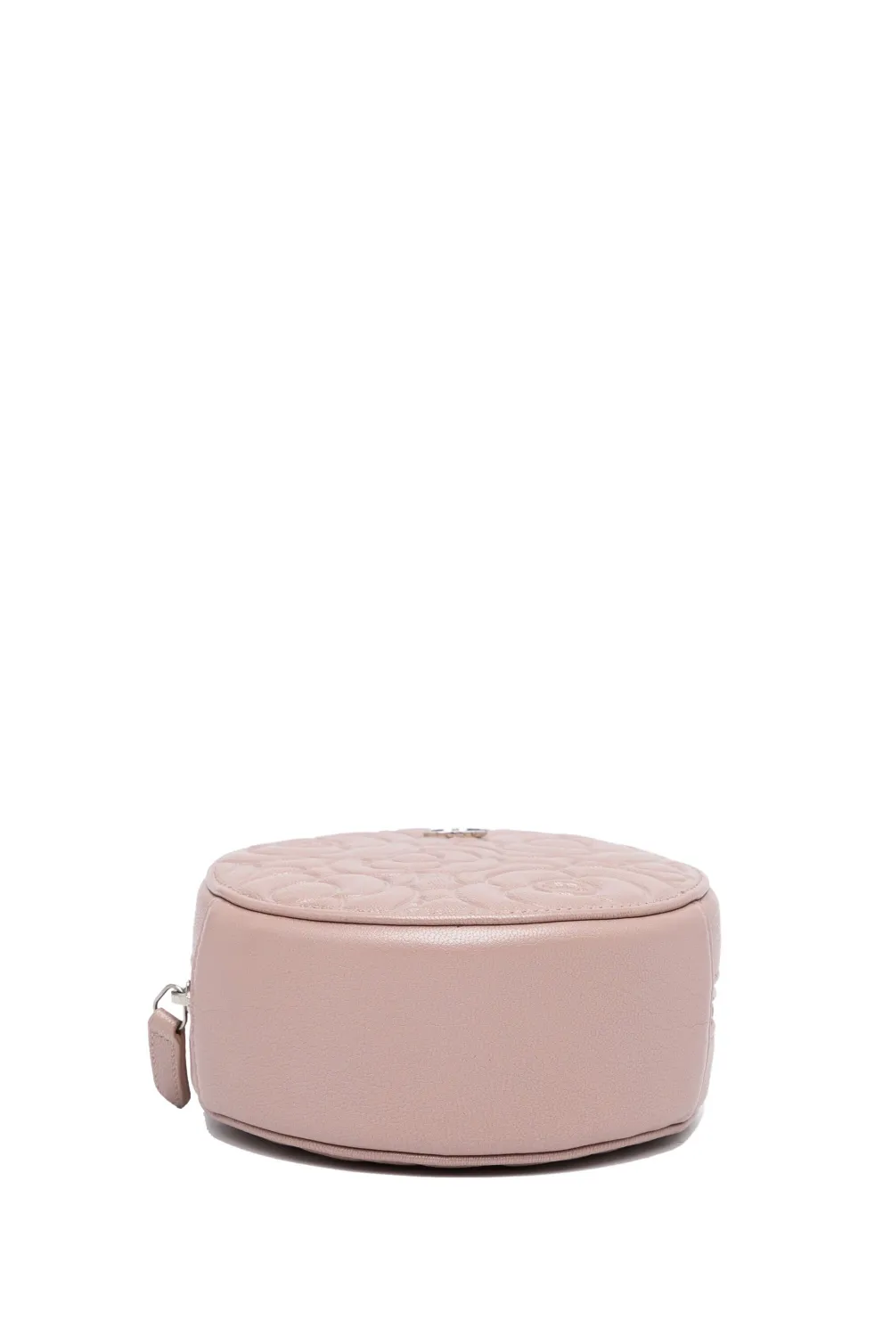 Pre-owned Chanel 2019 Goatskin Camellia Round Clutch With Chain Crossbody Bag In Brown