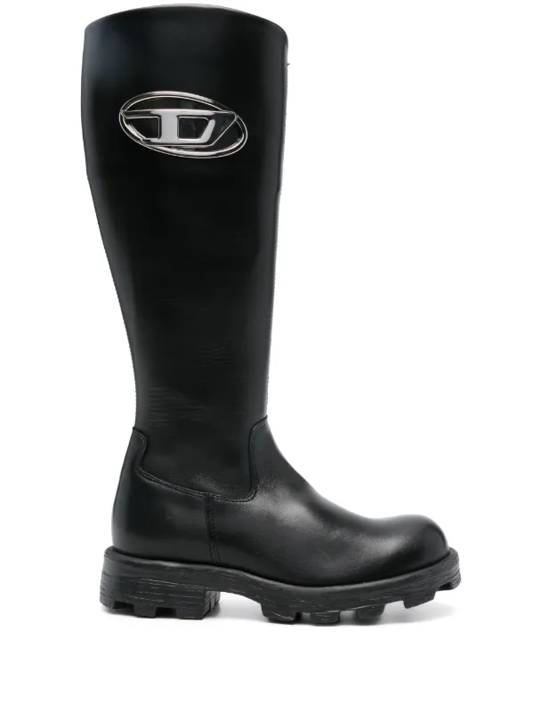 Diesel Oval D logo Boots Black FARFETCH NZ