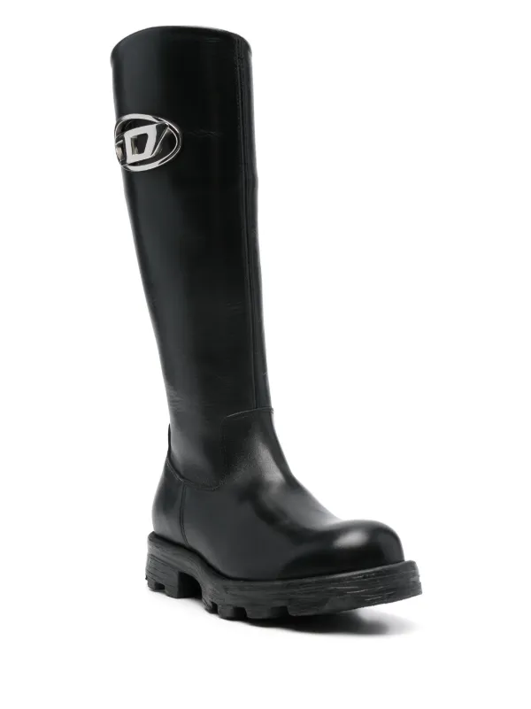 Diesel Oval D-logo Boots | Black | FARFETCH