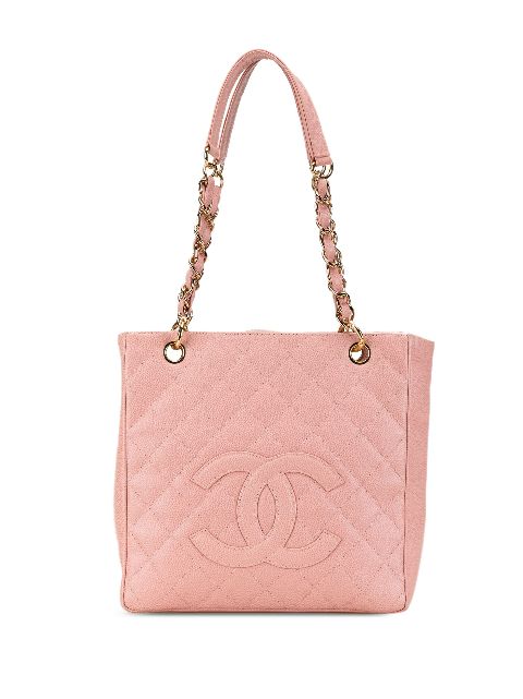 CHANEL 2003-2004 Caviar Petite Shopping tote bag Women