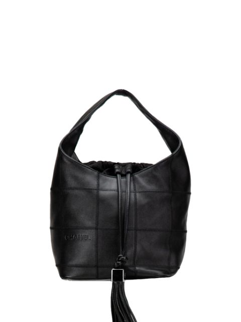 HOT SALE CHANEL 2003-2004 Calfskin Square Stitch bucket bag Women