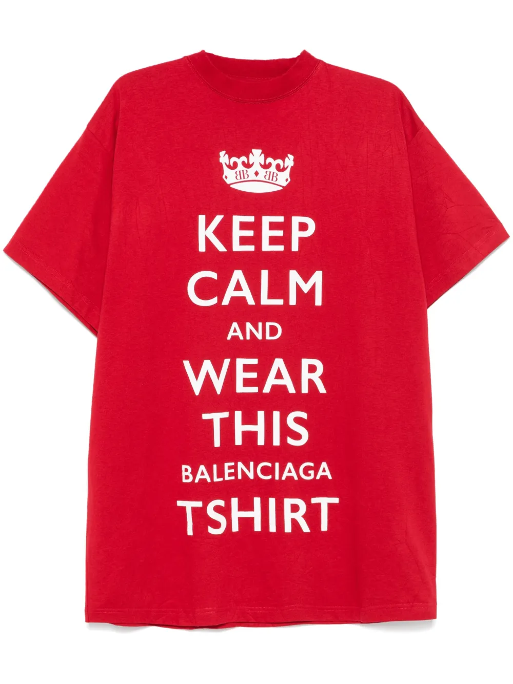 Balenciaga تيشيرت بطبعة Keep Calm | أحمر | Image 1