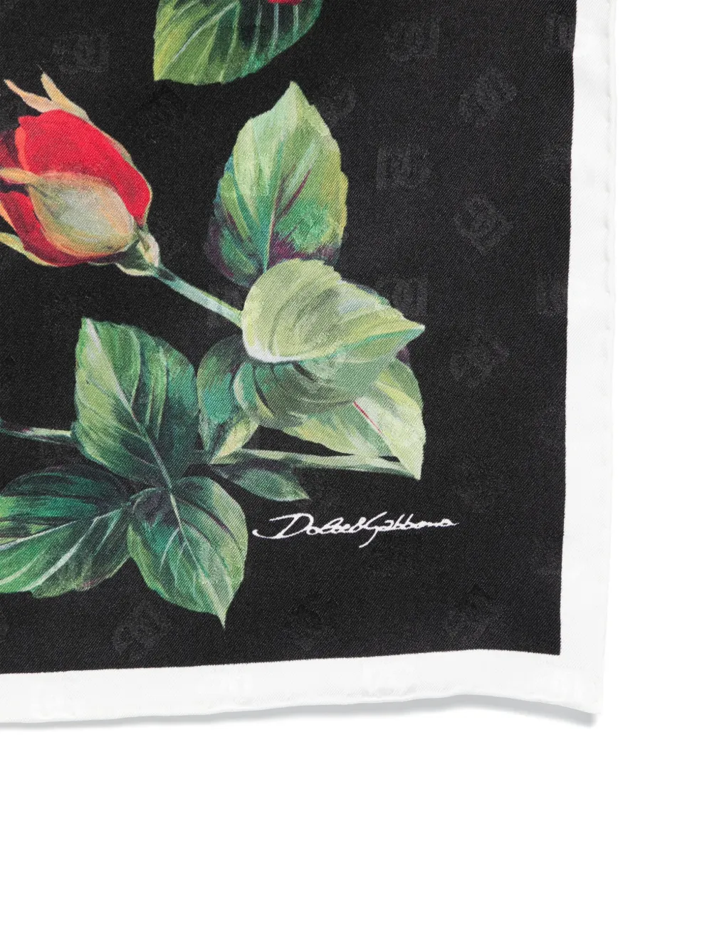 Dolce & Gabbana Zijden foulard met jacquard - Zwart