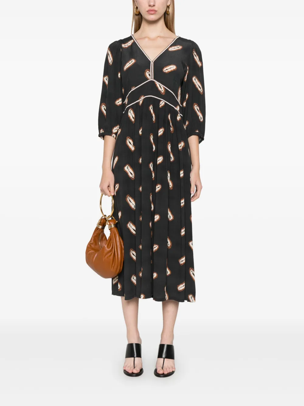 Ba&Sh Cassiopee midi dress - Zwart