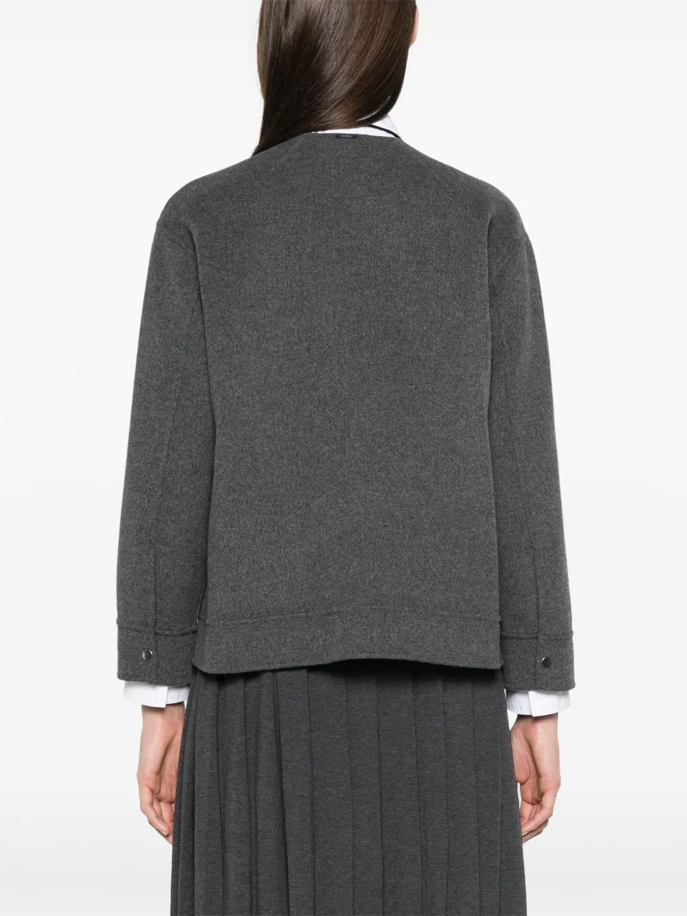 S Max Mara Zip-fastening Wool Jacket In Grey