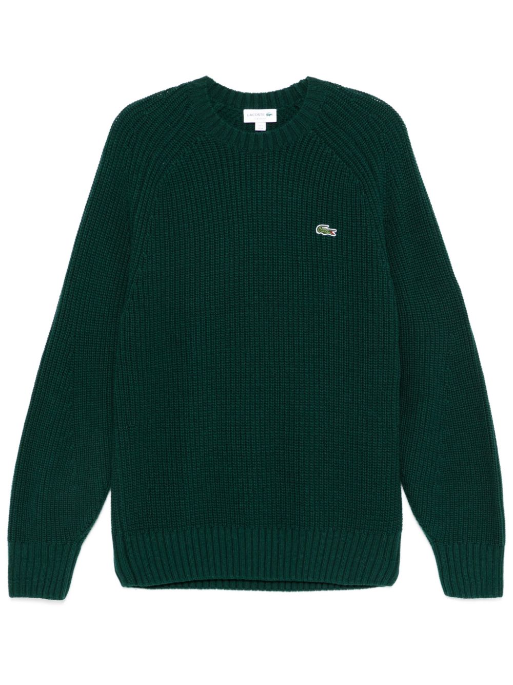 Lacoste Crew-neck Wool Sweater In Green