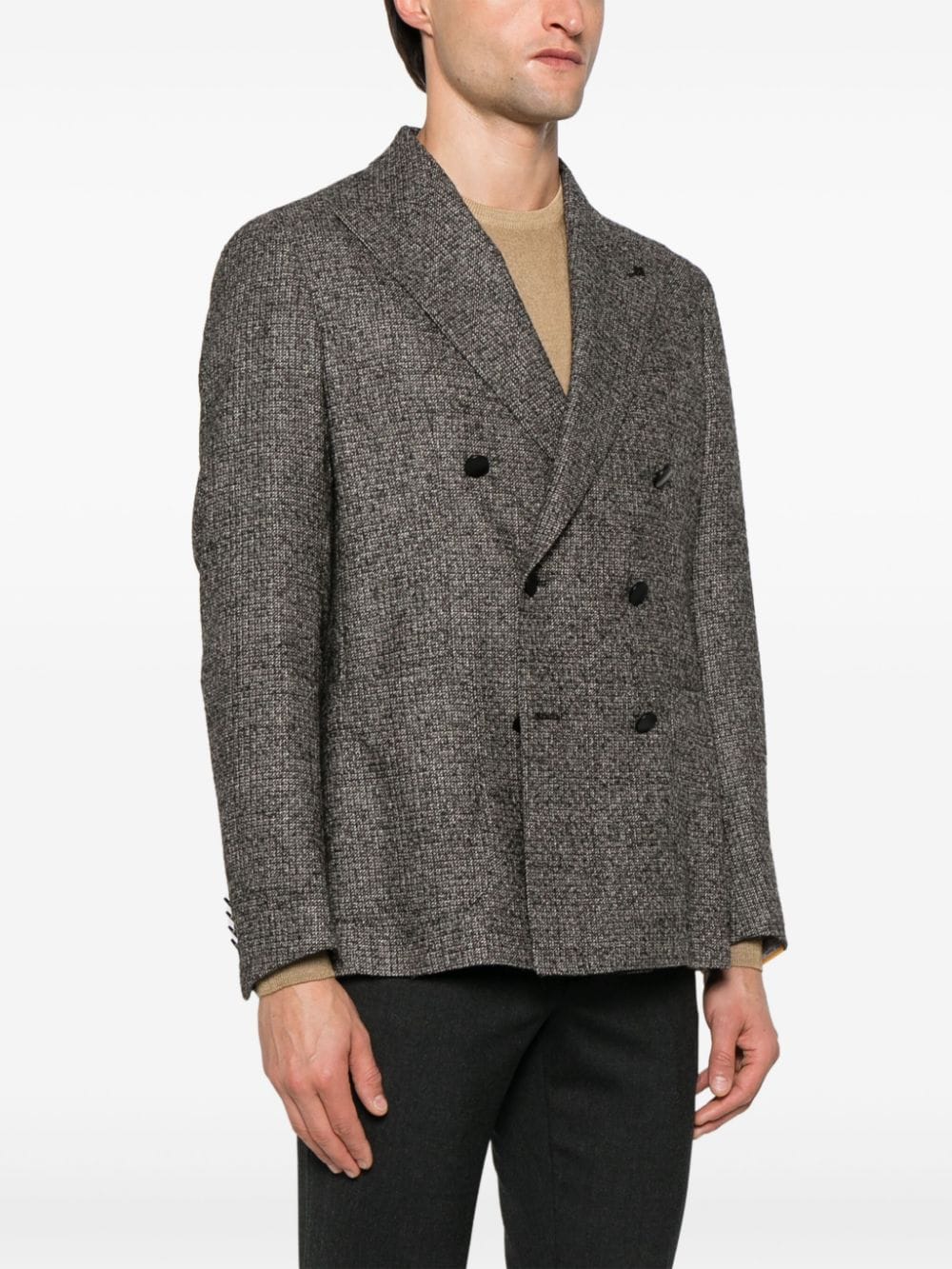 Shop Tagliatore Double-breasted Blazer In Grey