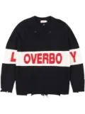 Charles Jeffrey Loverboy logo-intarsia distressed sweater - Black