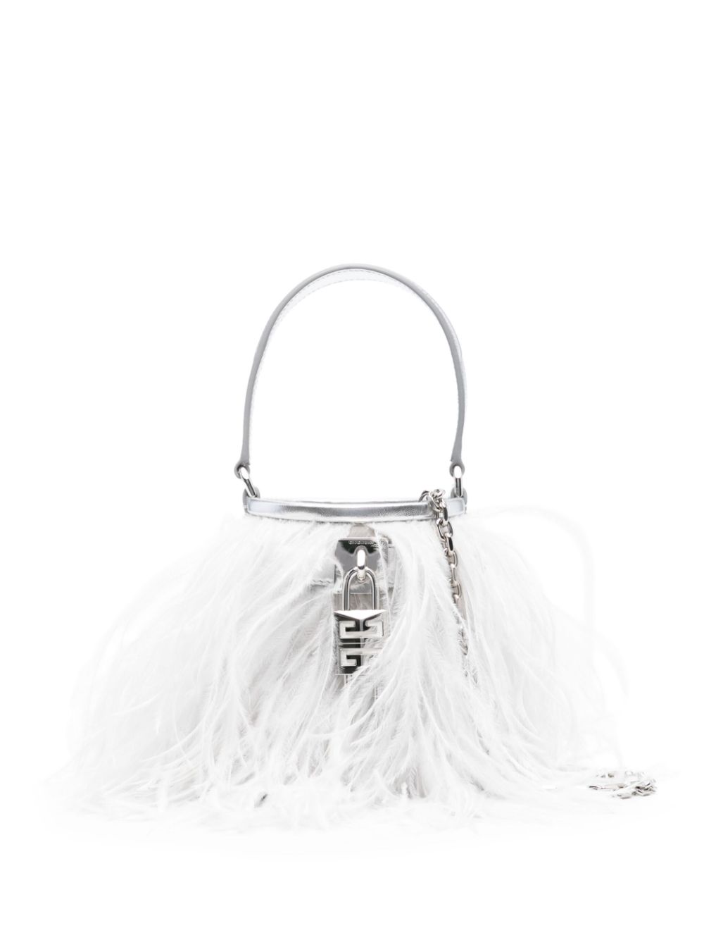 feather-embellished bucket bag